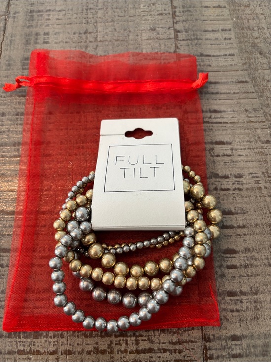 Full Tilt Jewelry - FULL TILT Gold and Silver Beaded Bracelet Stack